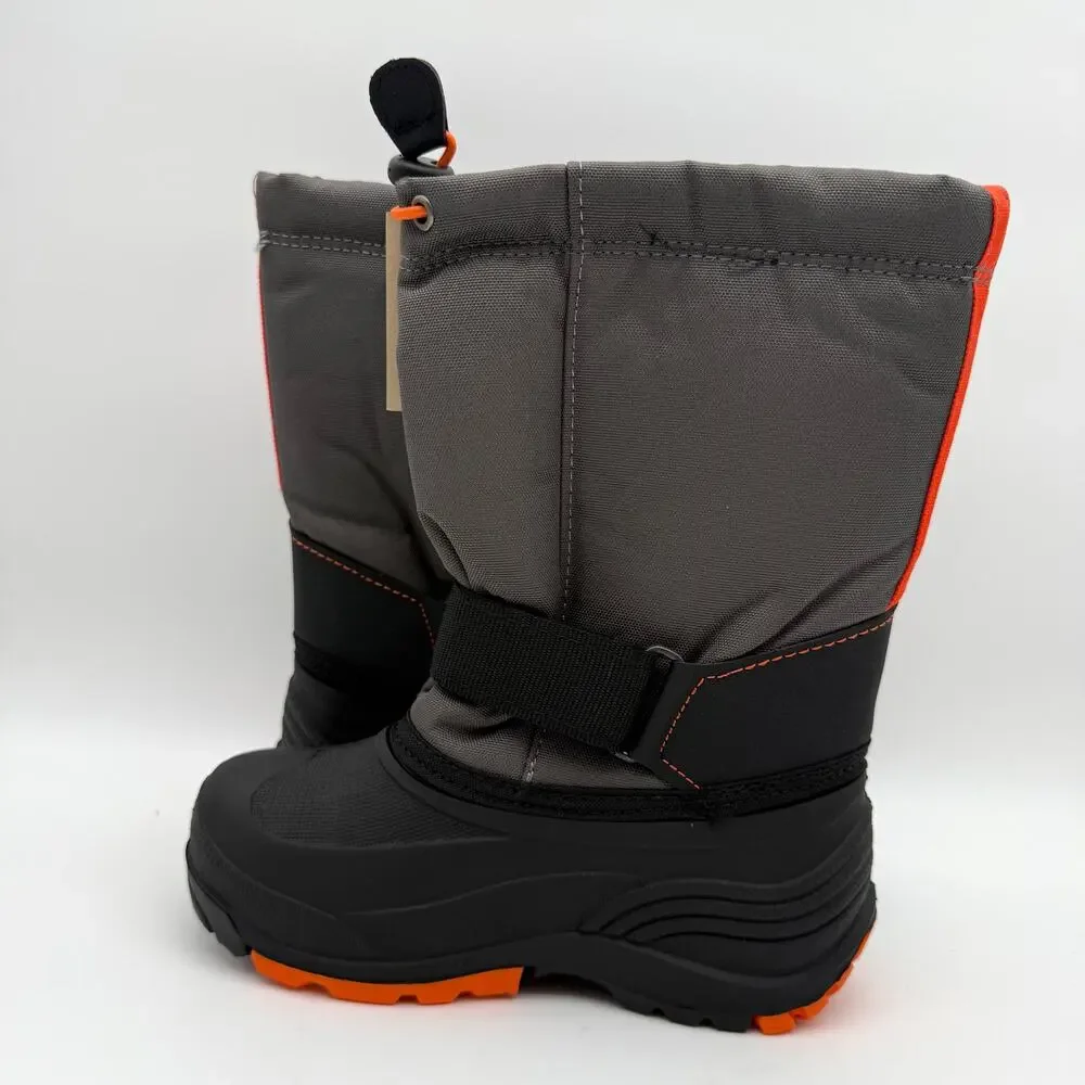 Kamik Kids Rocket Snow Boots US 13 Wide Grey Black Waterproof NIB